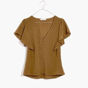 Madewell Silk Carmelita Polka Dot Top
